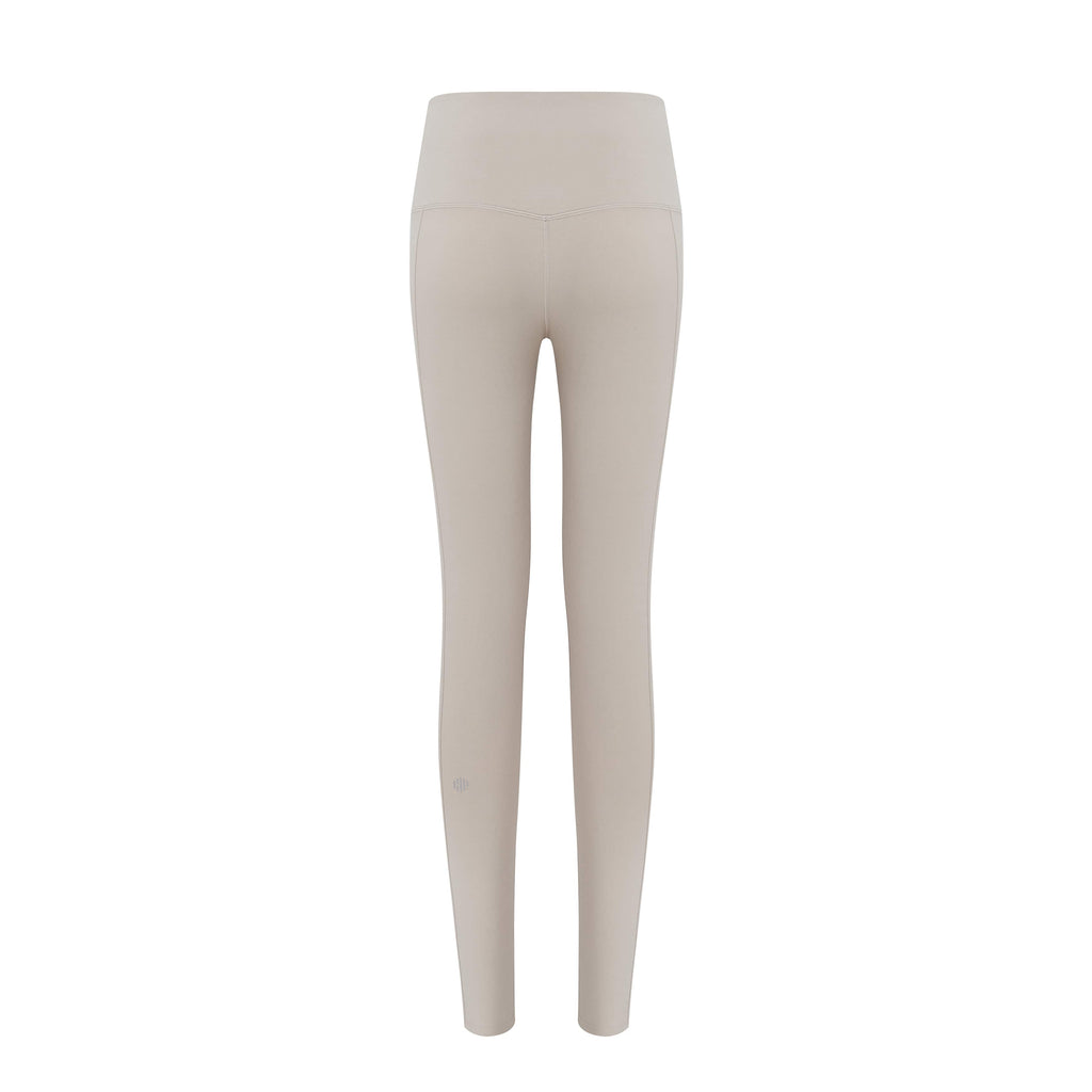 back of grey leggings