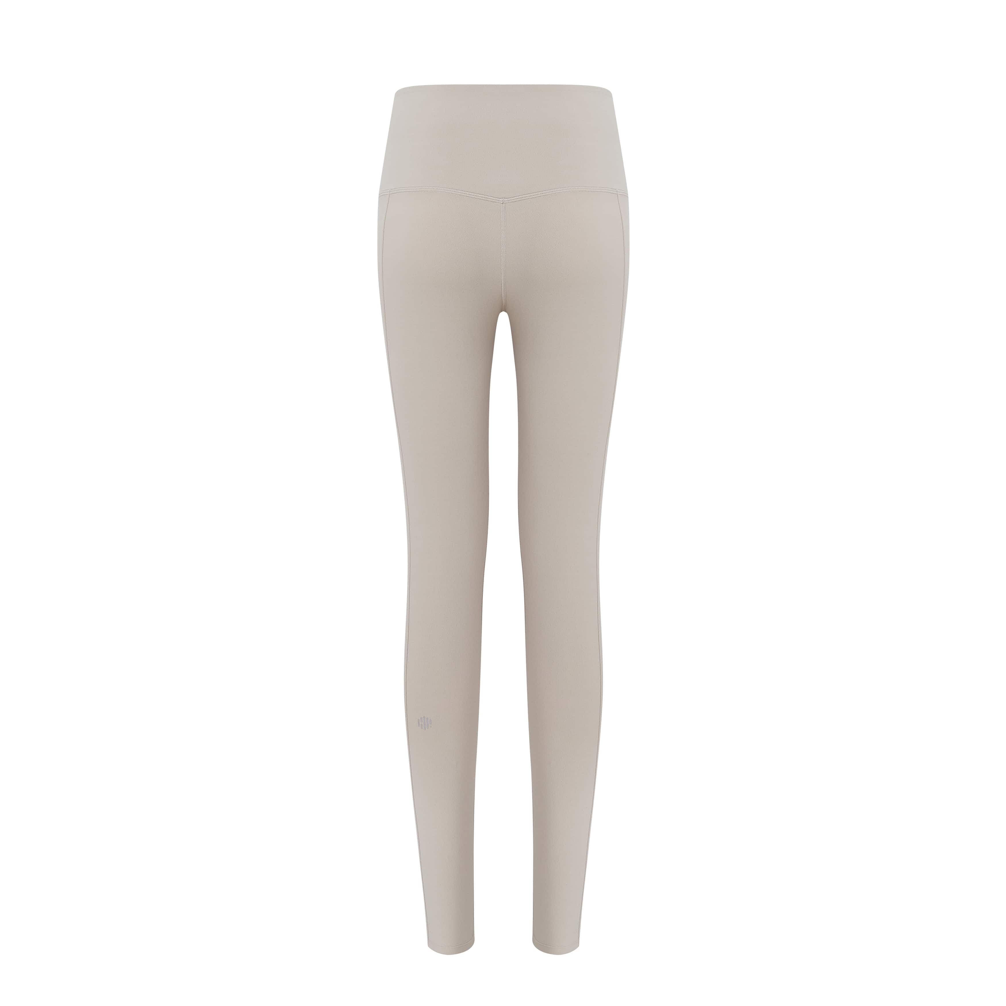 back of grey leggings