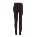 Flat lay of back of brown leggings