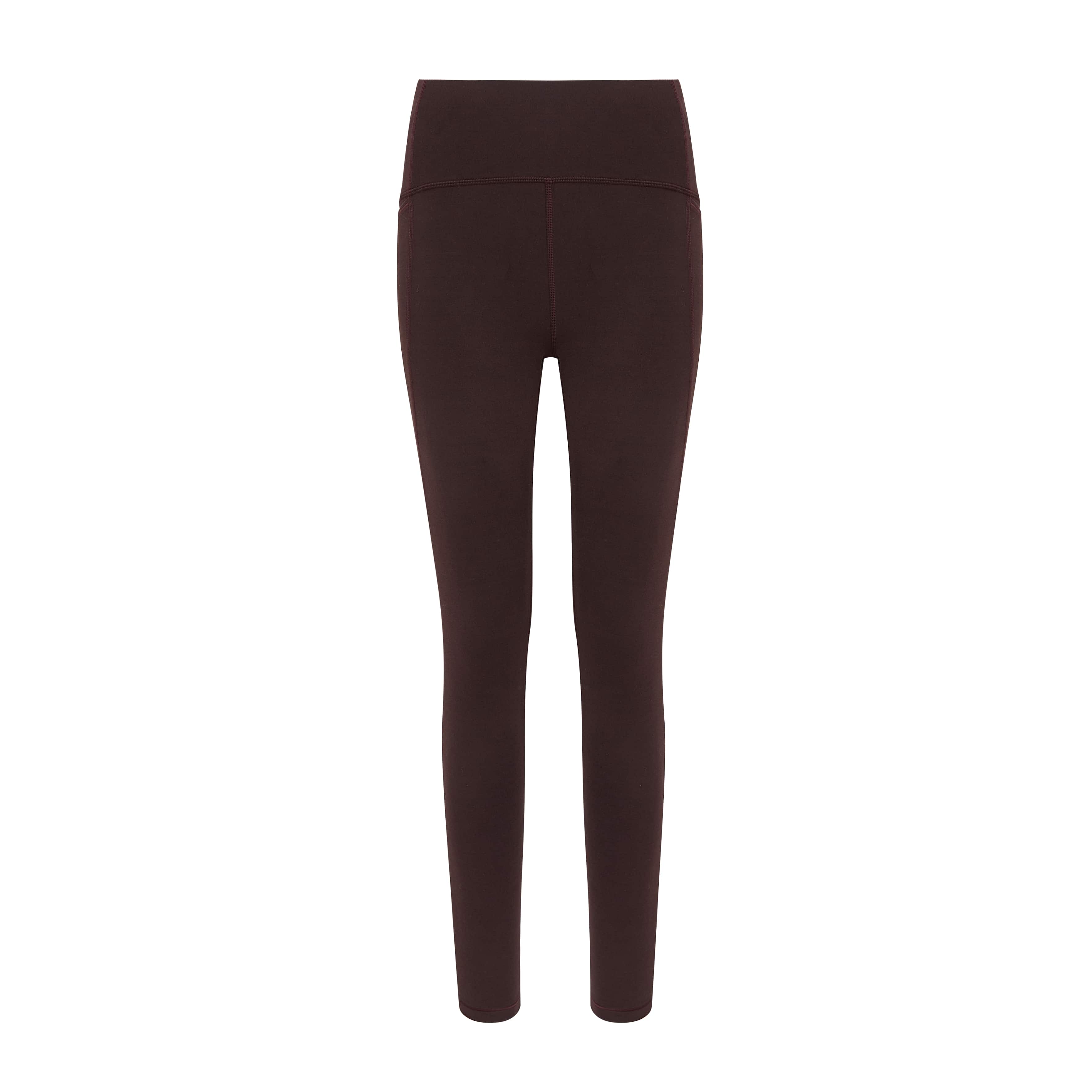 Flat lay of brown leggings