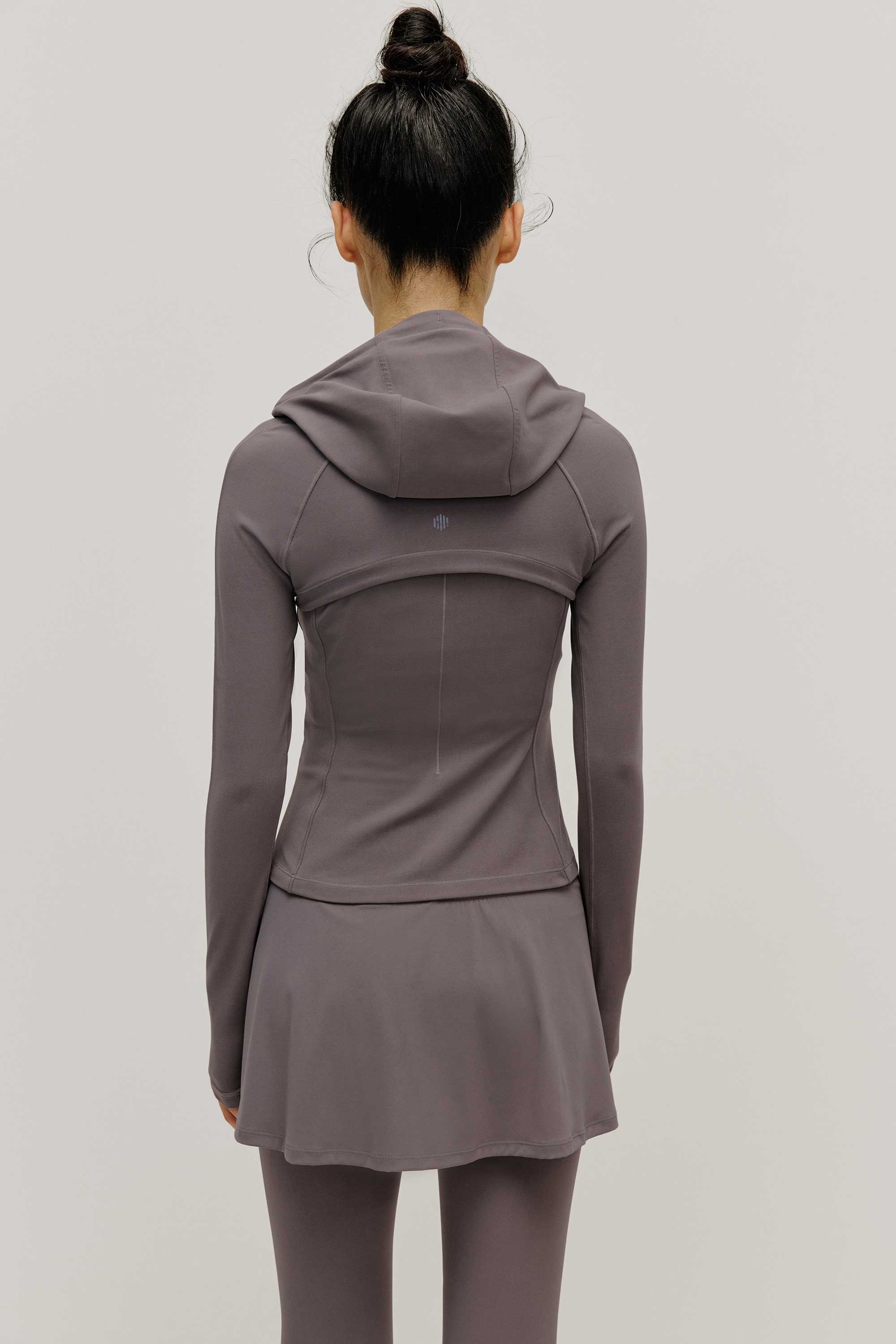 back of grey hoodie