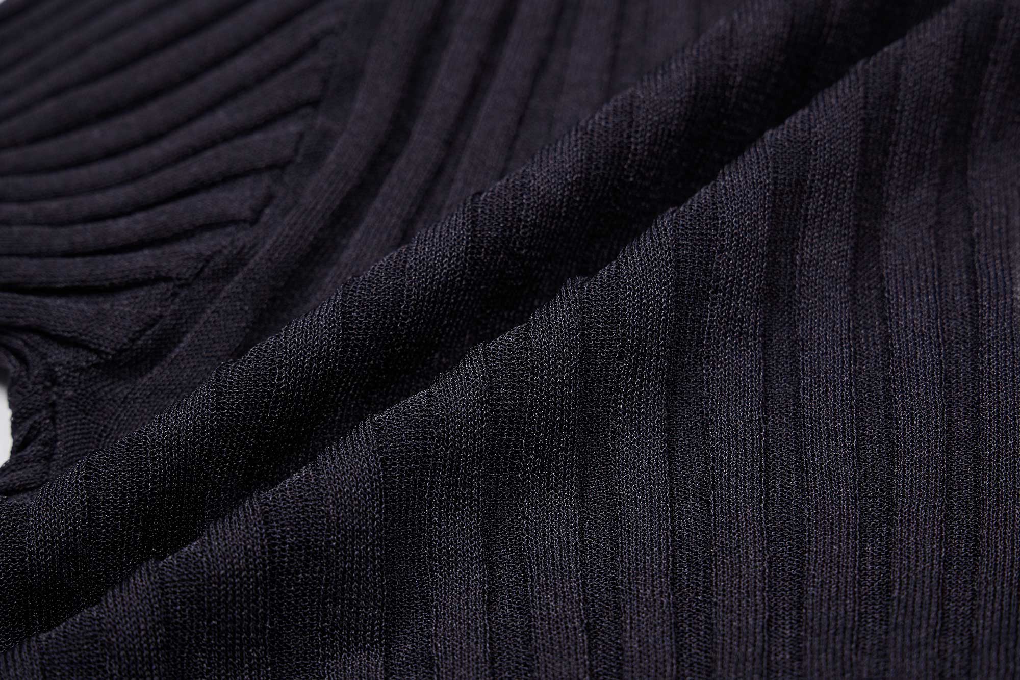 a close up of the ribbed textured knitwear fabric