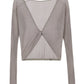Flat Lay image of a mauve color knit top with front knot