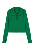 green cardigan 