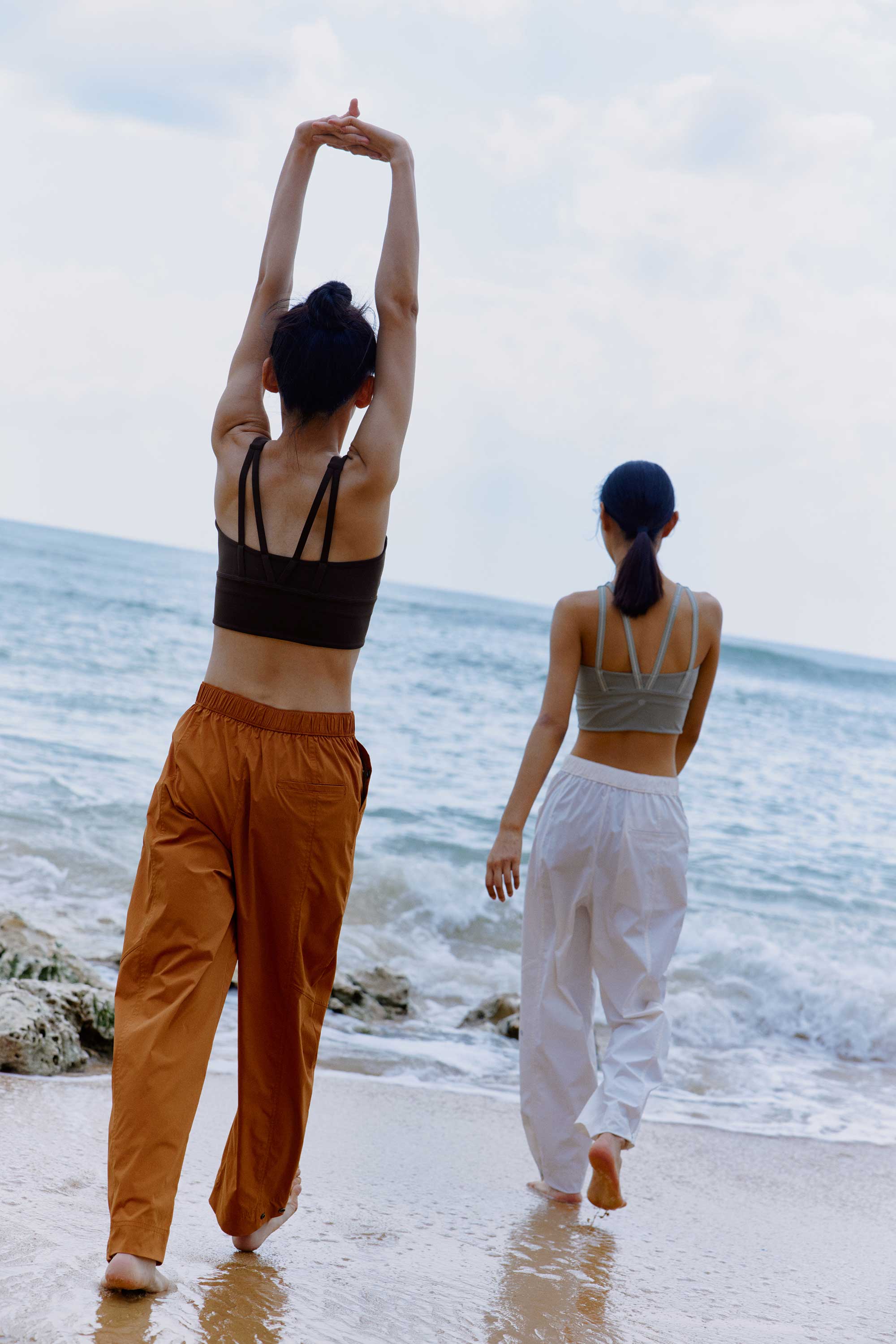 women in blue and brown pants