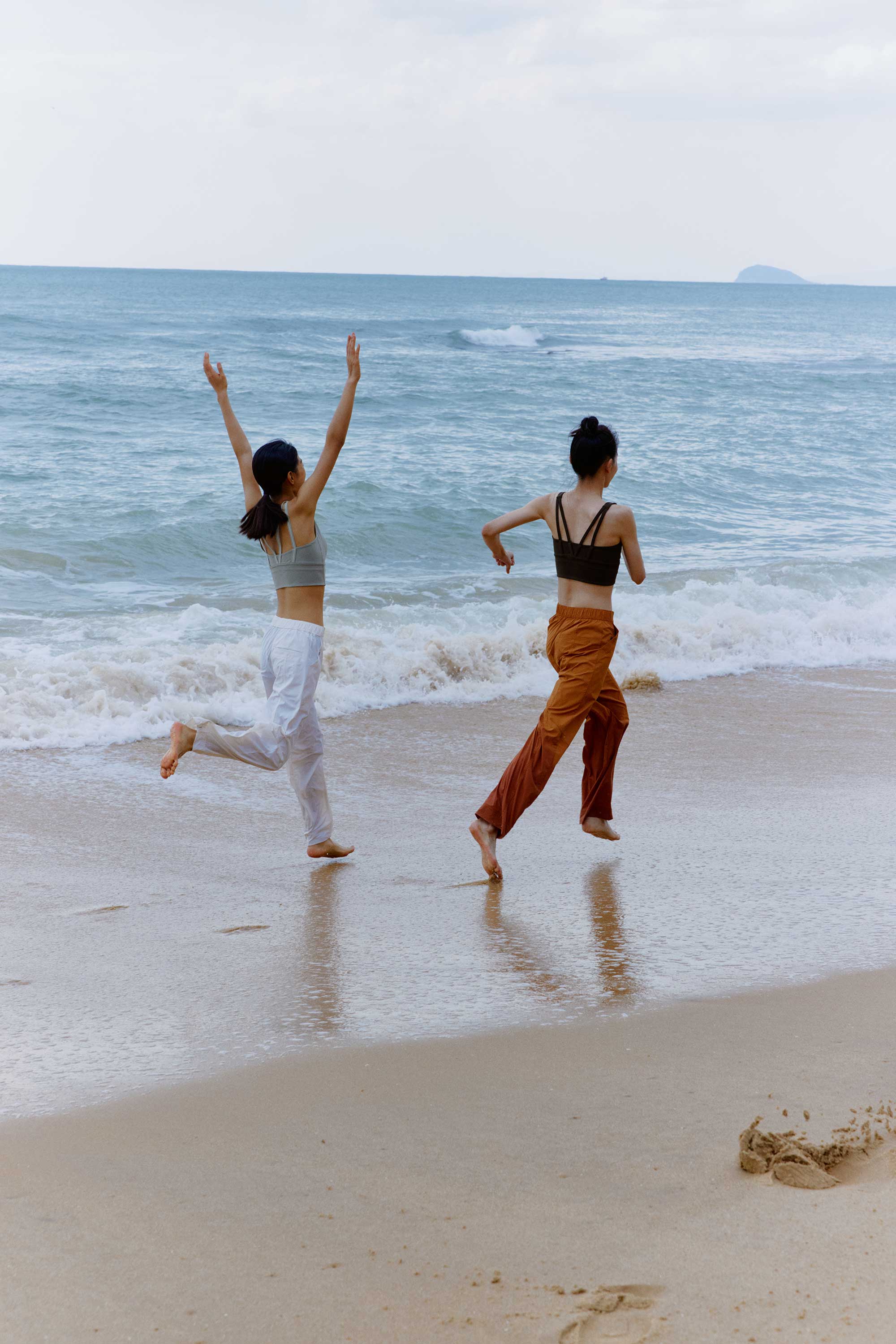 women in blue and brown pants