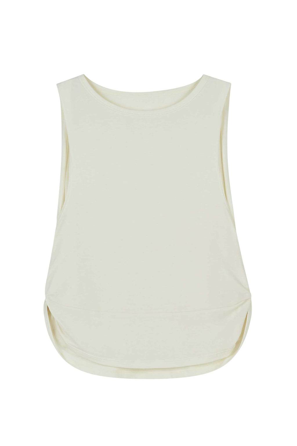 flat lay image of white tank top