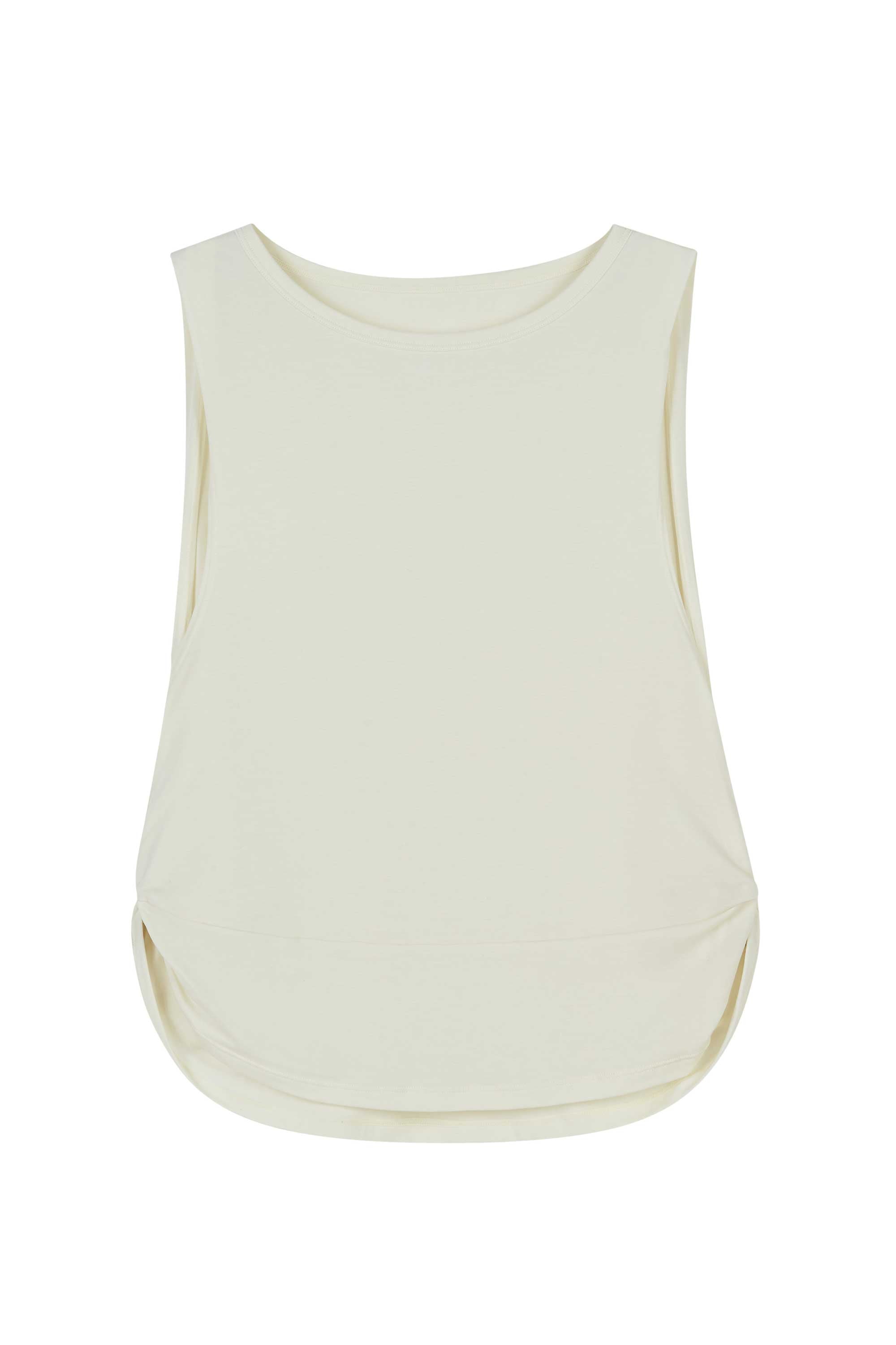 flat lay image of white tank top