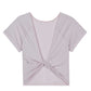 flay lay image of pink t-shirt with front knot