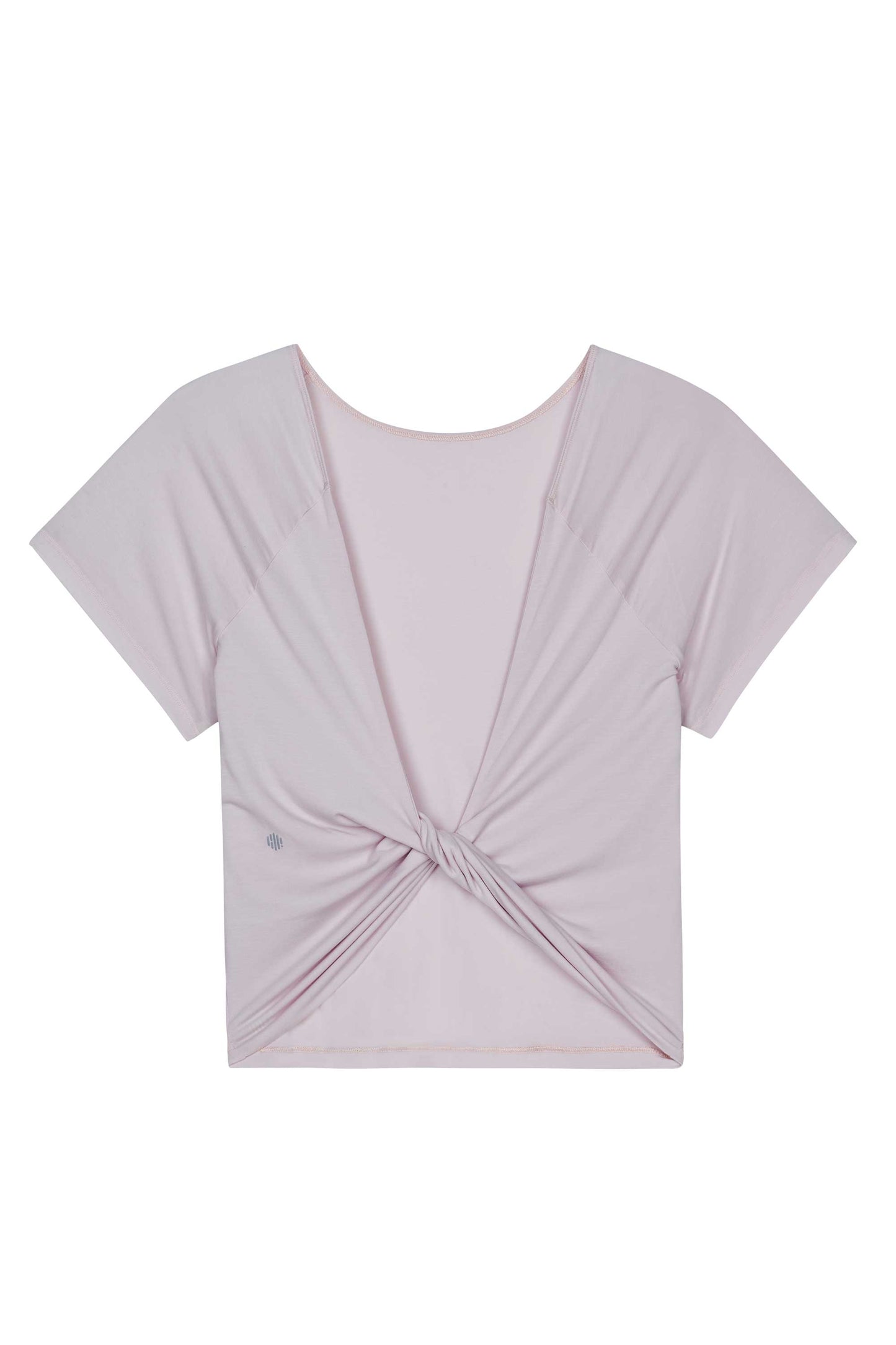flay lay image of pink t-shirt with front knot
