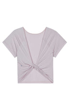 flay lay image of pink t-shirt with front knot