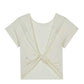 flay lay image of white t-shirt with front knot