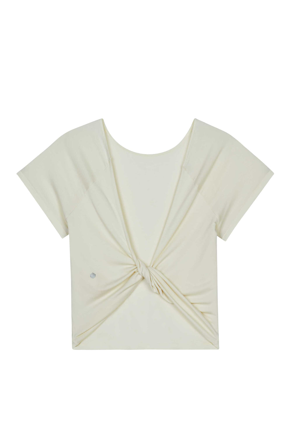 flay lay image of white t-shirt with front knot