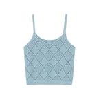 Flat lay of blue tank top.