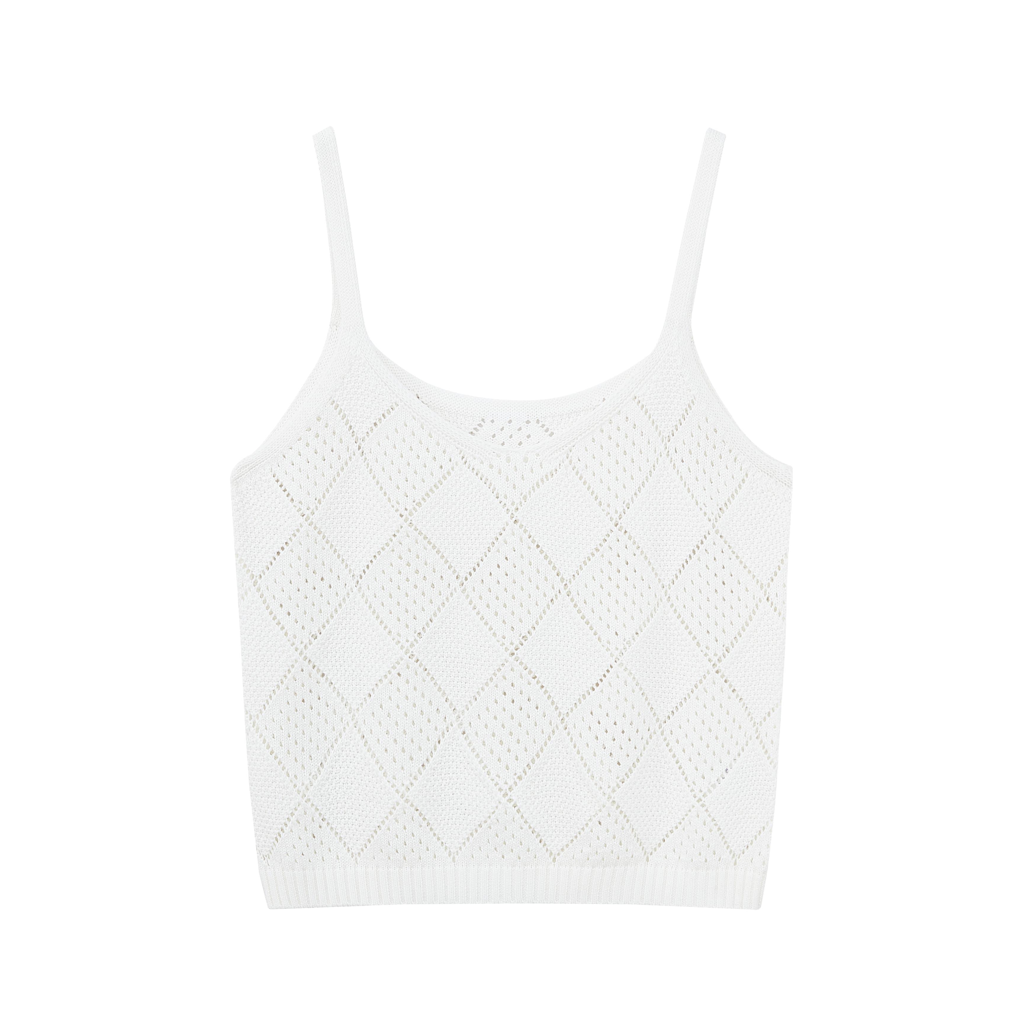 Flat lay of cream tank top.