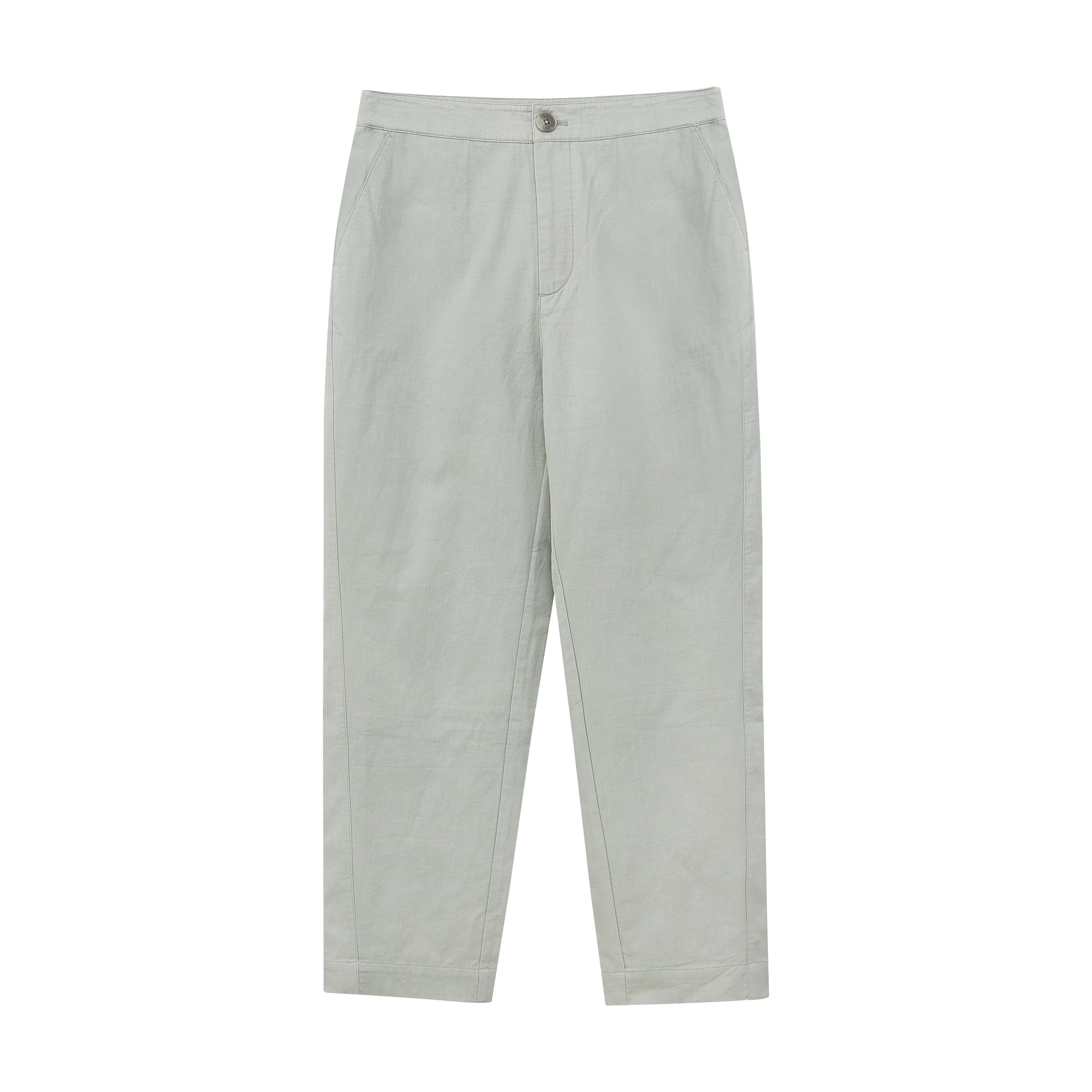 Flat lay of green pants.