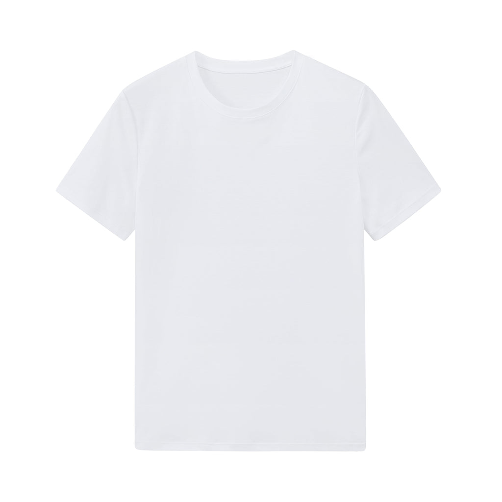 flat lay of white Tee