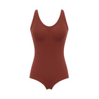 flat lay of a maroon bodysuit
