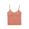 flat lay of melon red padded camisole