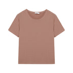 Flat lay of dusty rose short sleeve pajama shirt