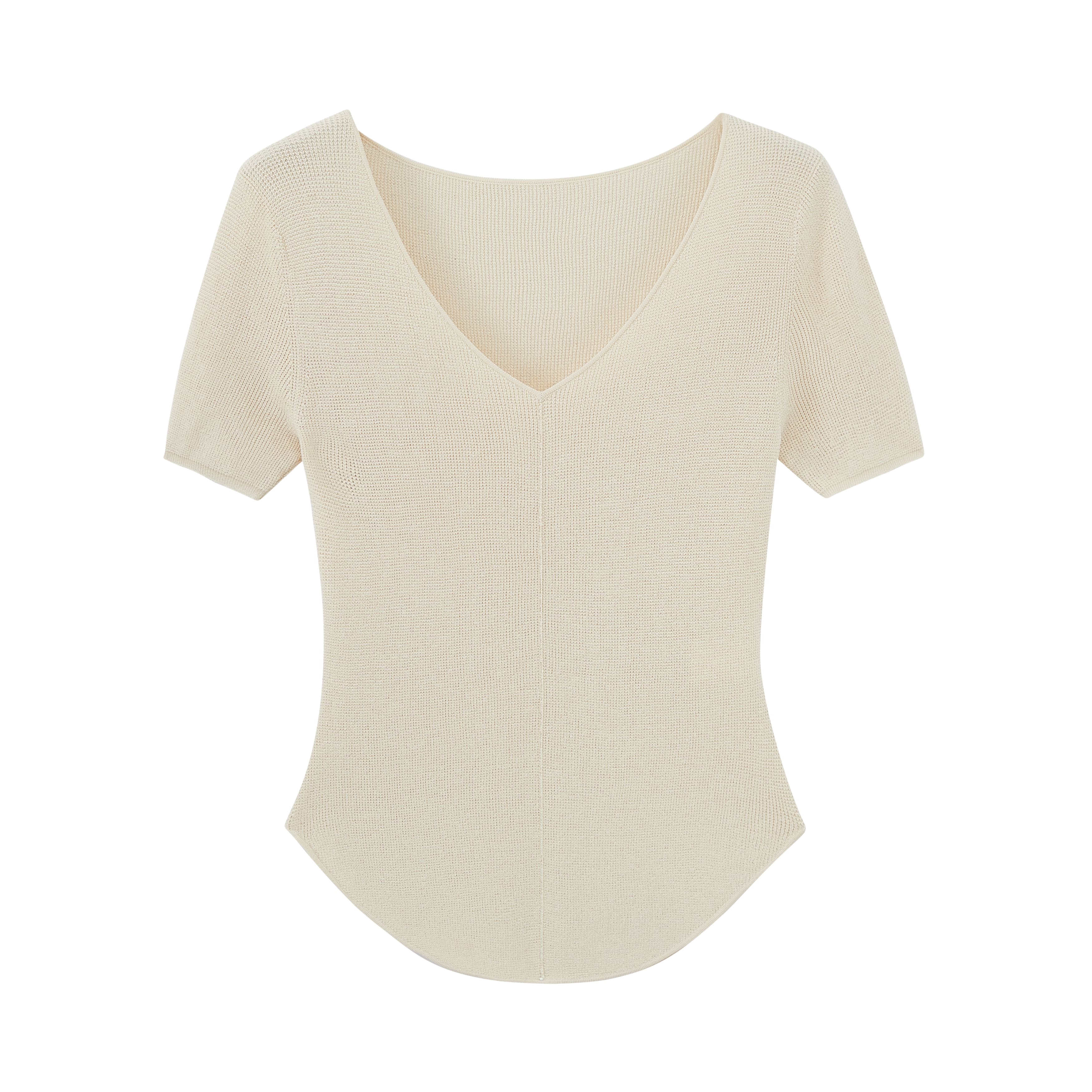 off-white short-sleeved shirt