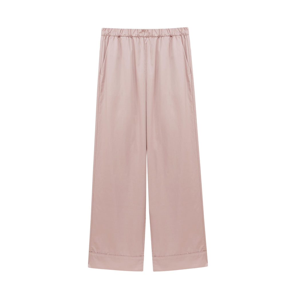 flat lay of light pink pants