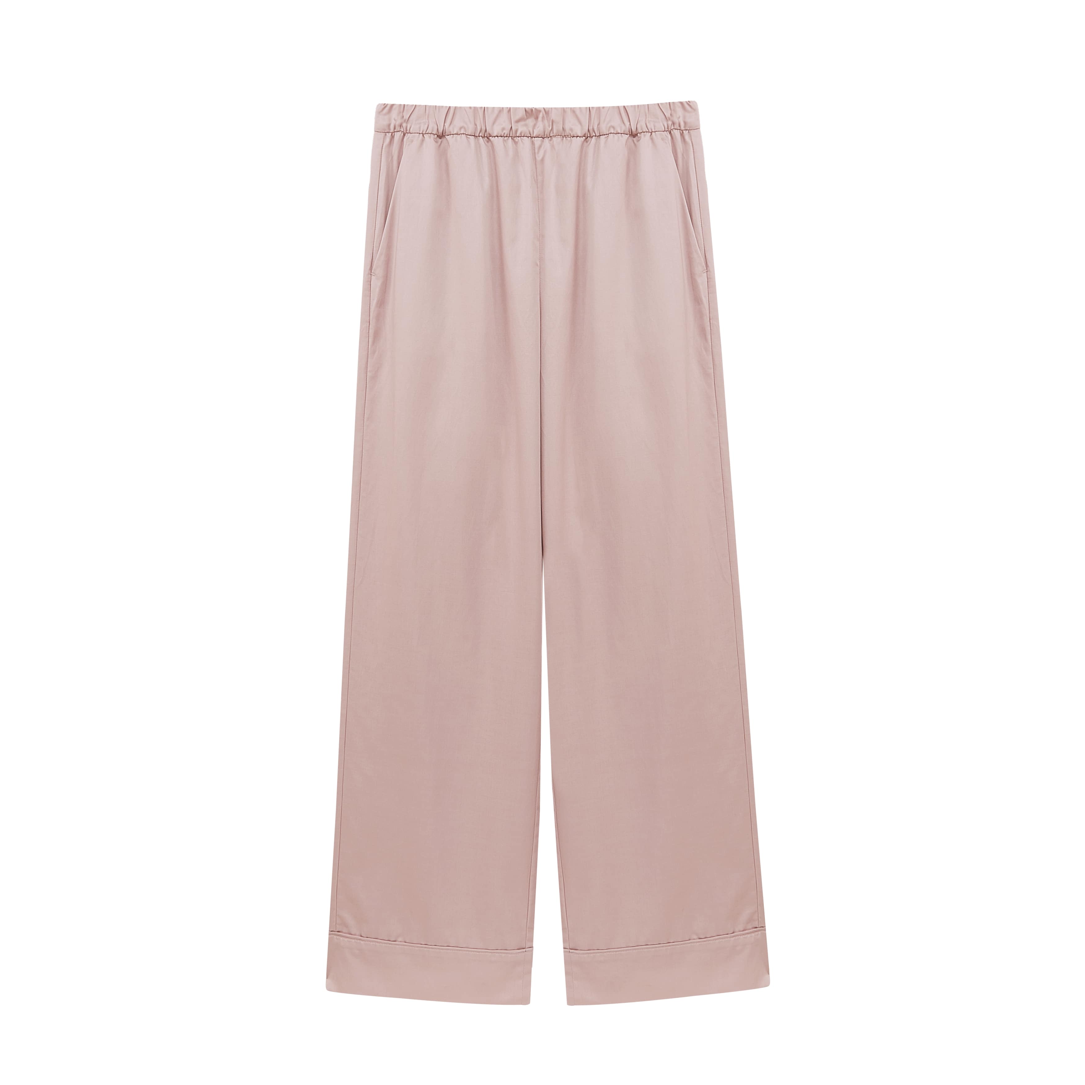 flat lay of light pink pants