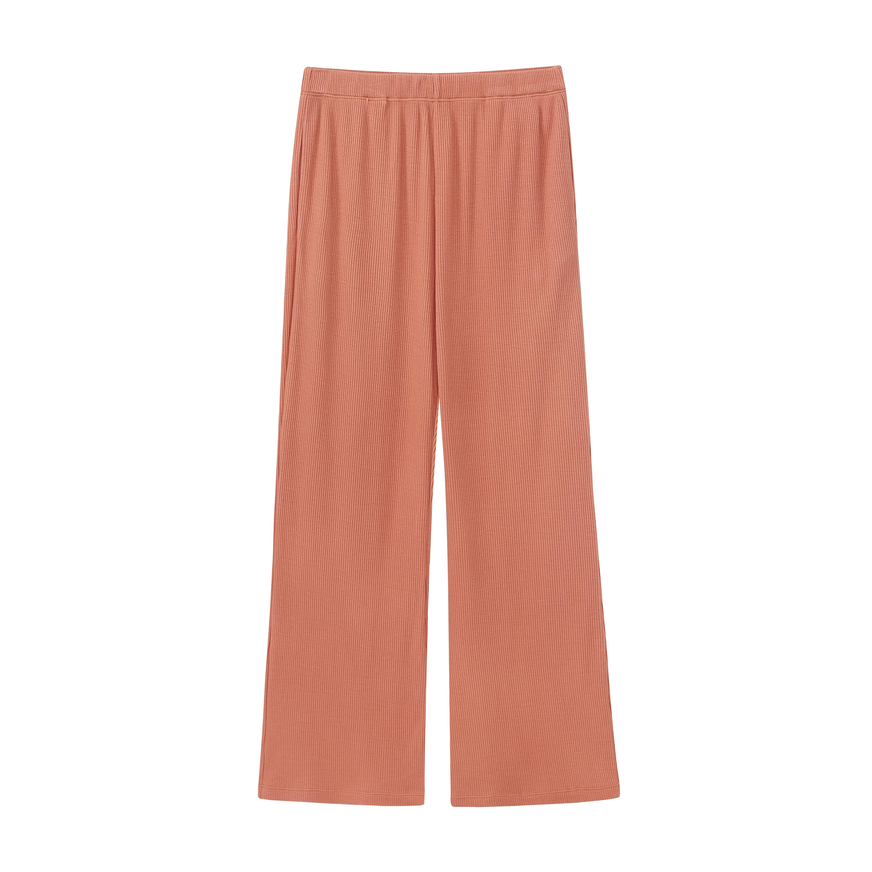 flat lay of the orange pants