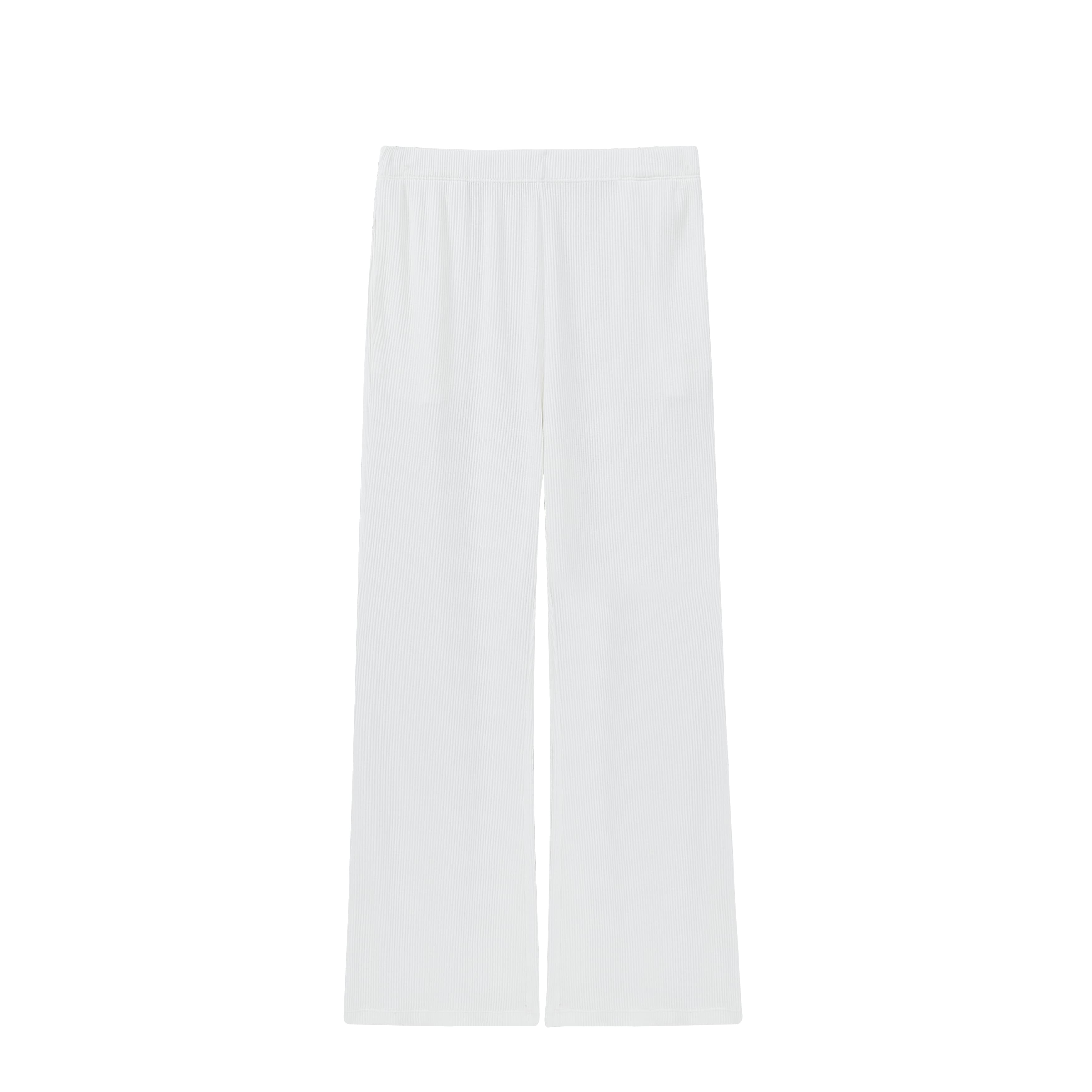 flat lay of the white pants