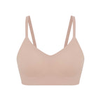 flat lay of light nude bra