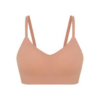 flat lay of a caramel bra