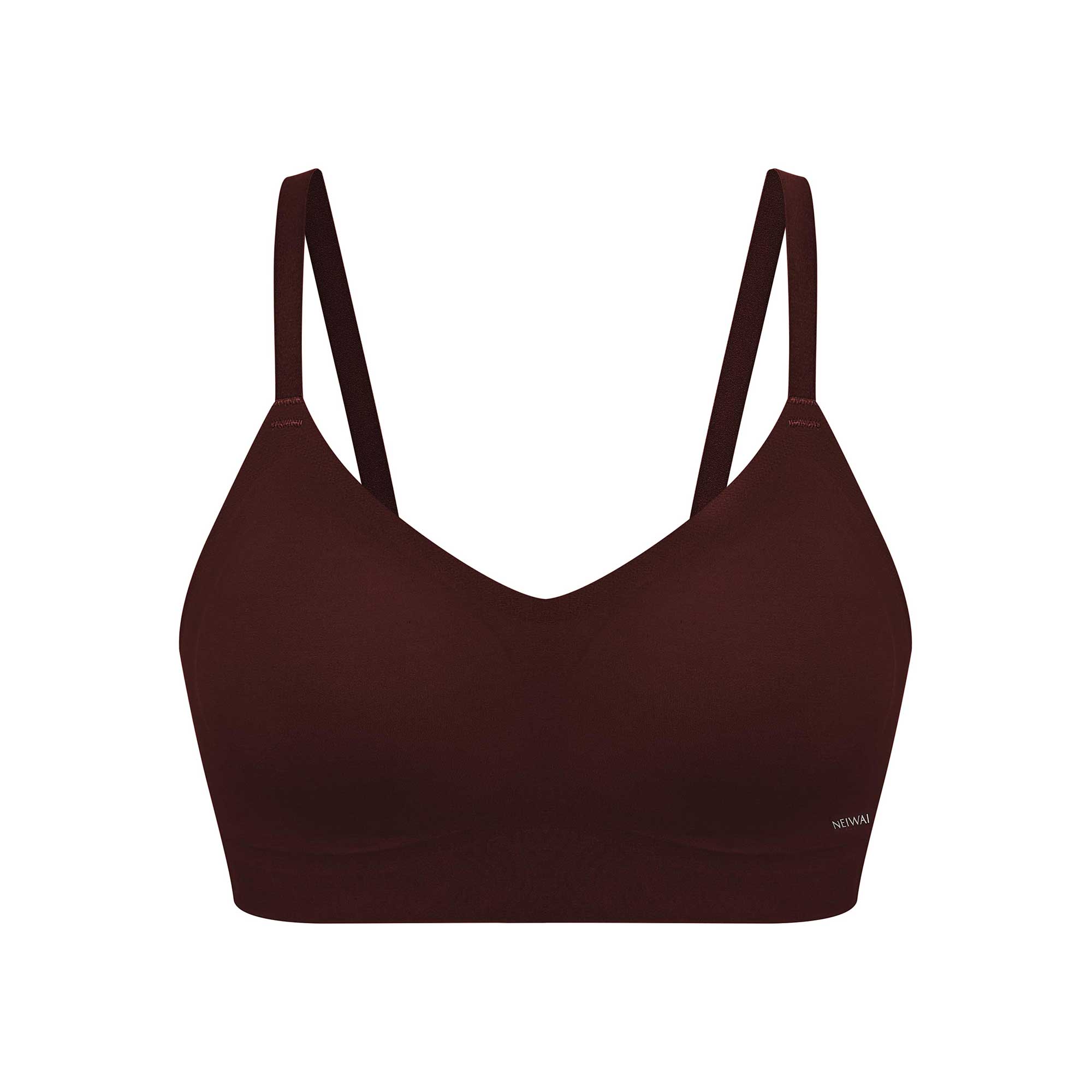 flat lay of a brown bra
