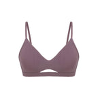 flat lay of purple bra