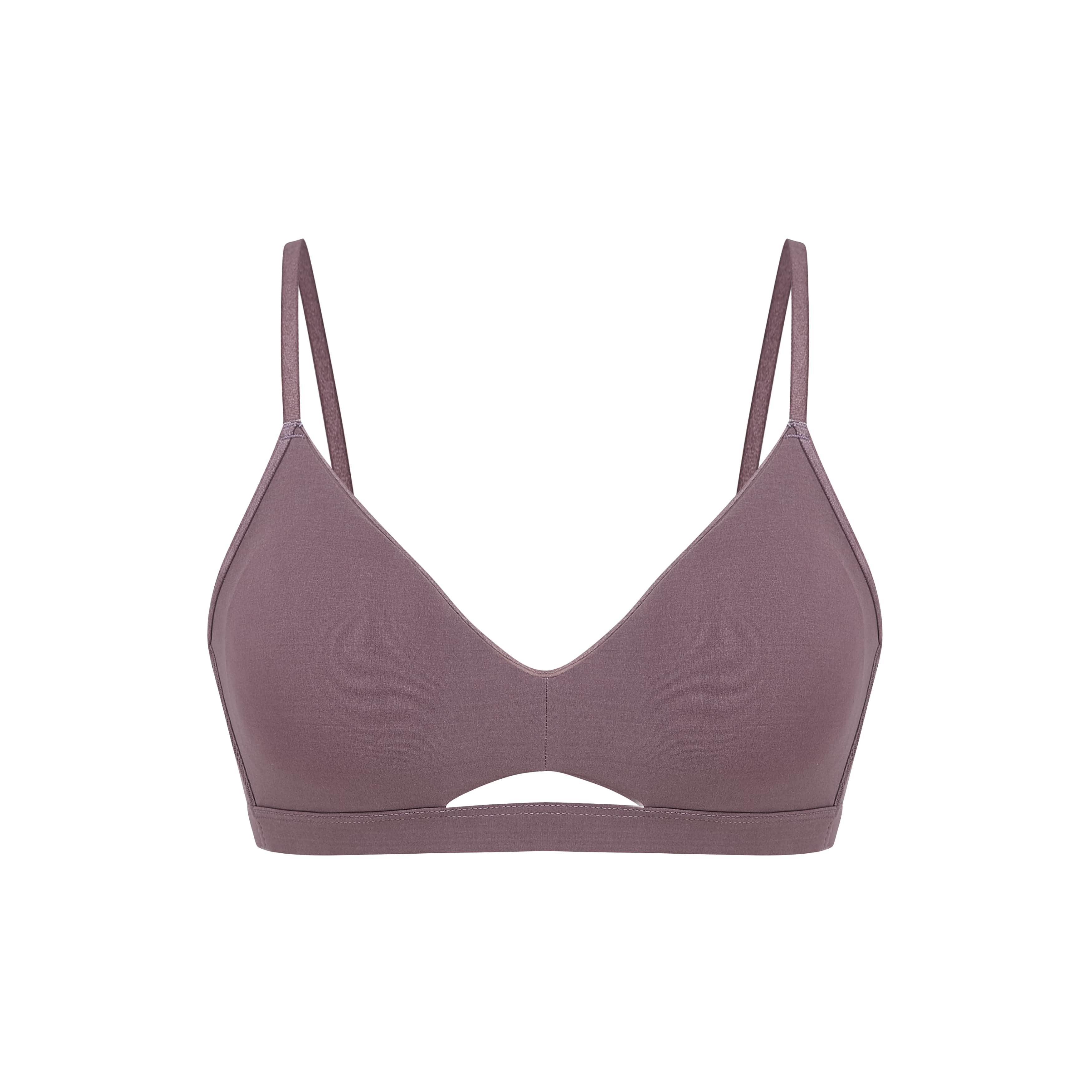 flat lay of purple bra