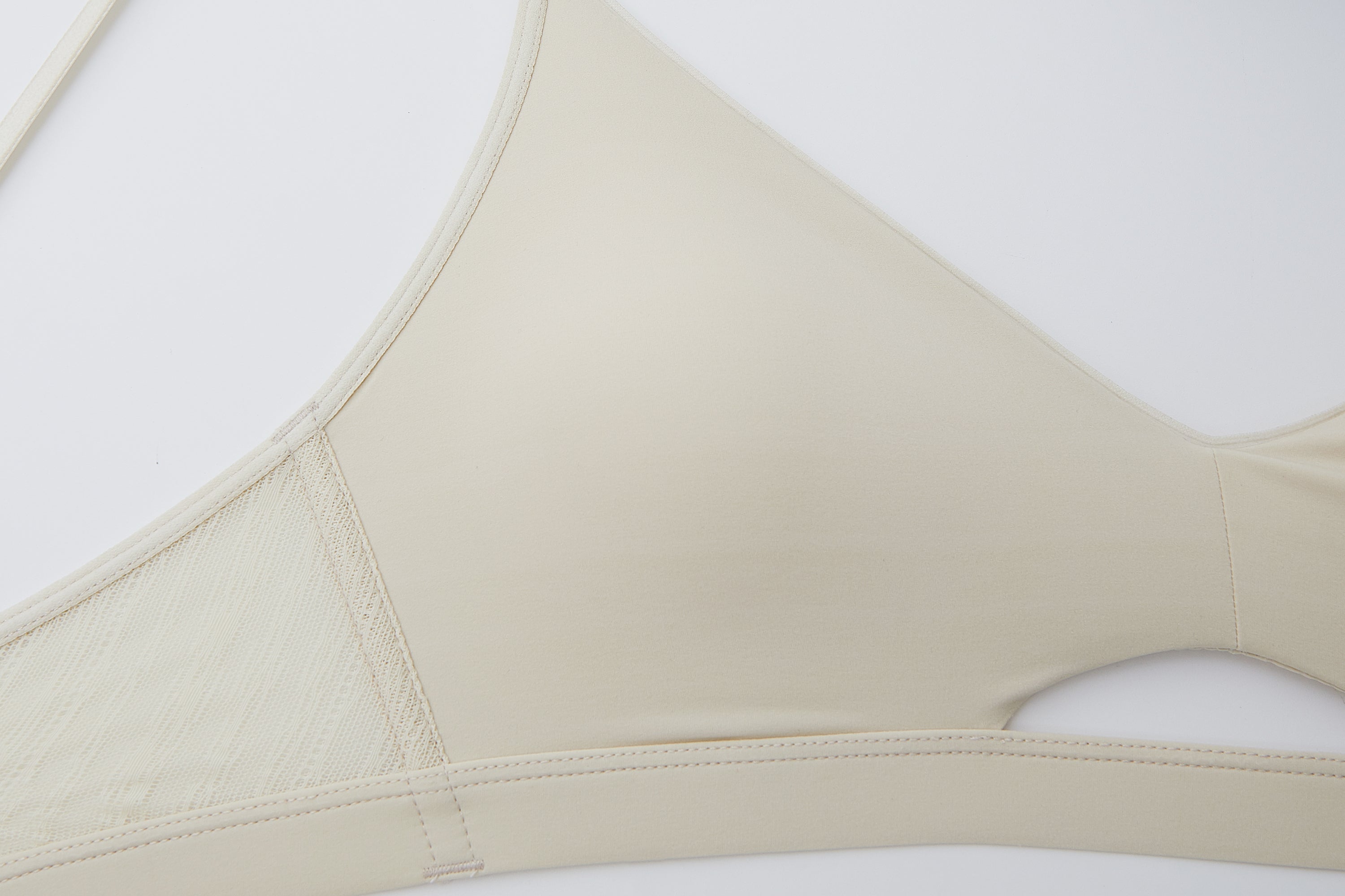 close up view of white bra