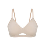 flat lay of nude bra