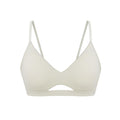 flat lay of white bra