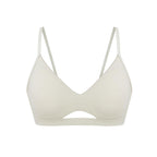 flat lay of white bra