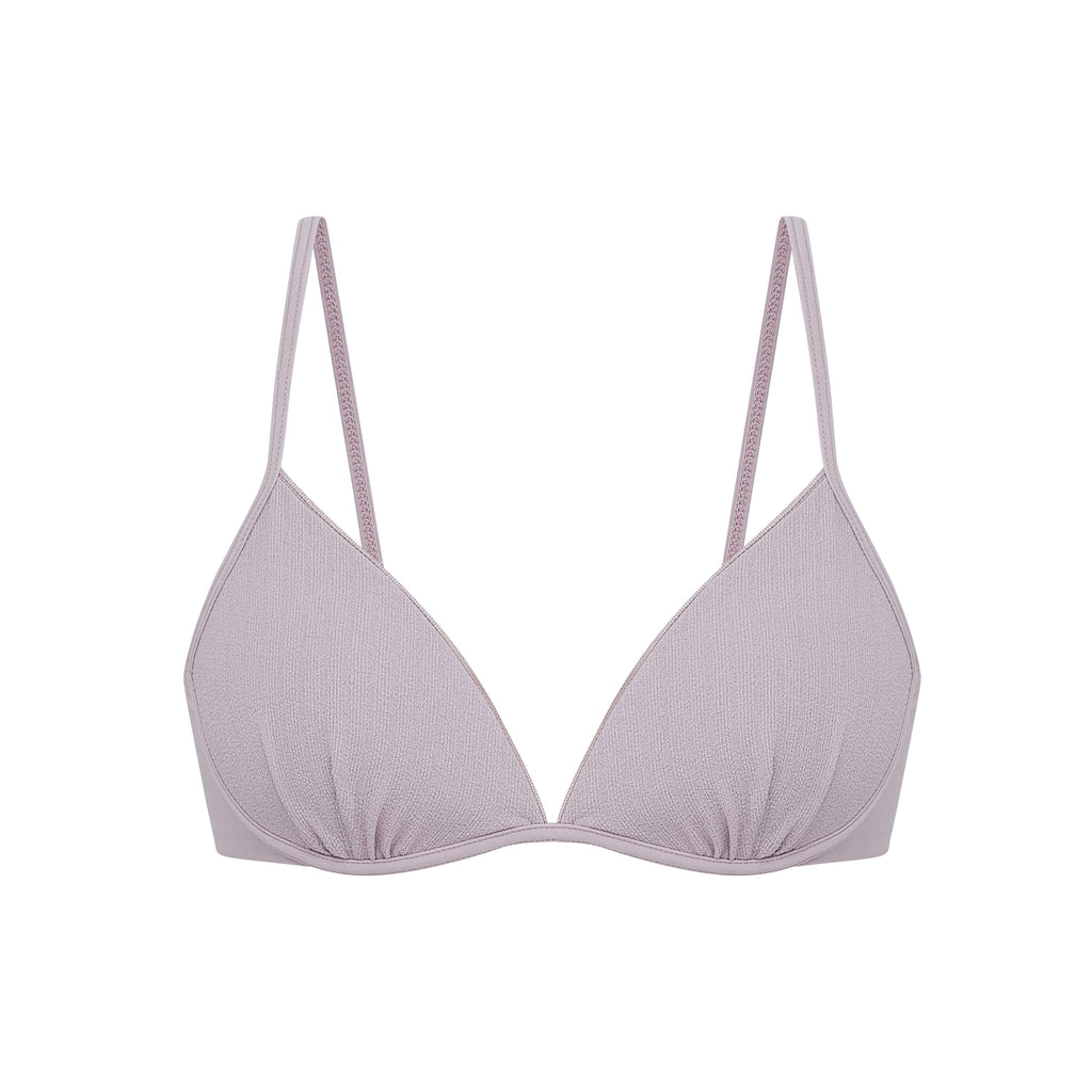 flat lay of the light purple bra