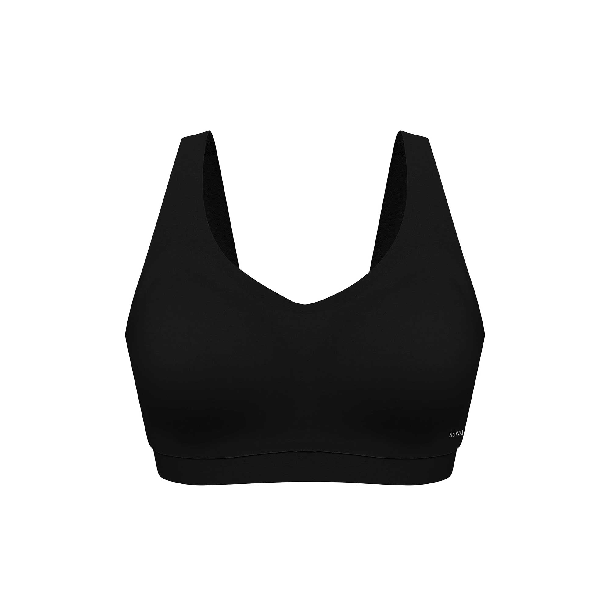 flat lay of a black bra