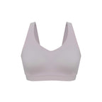 flat lay of a light grey bra