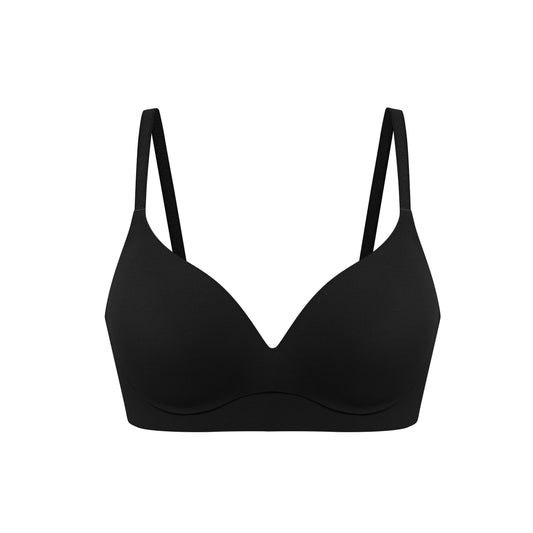TQWQT Push Up Bra for Women Padded Shaped Bras Wire Free Side Lifted  Underwear Bras Elegant Solid Bras Gather Push Up Unwired Everyday  Bras,Black 46F