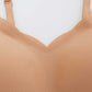 close look of a tan color bra