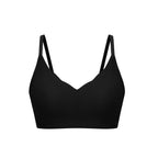 image of a black bra flat lay