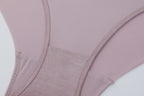 close up view of flat lay of light purple brief