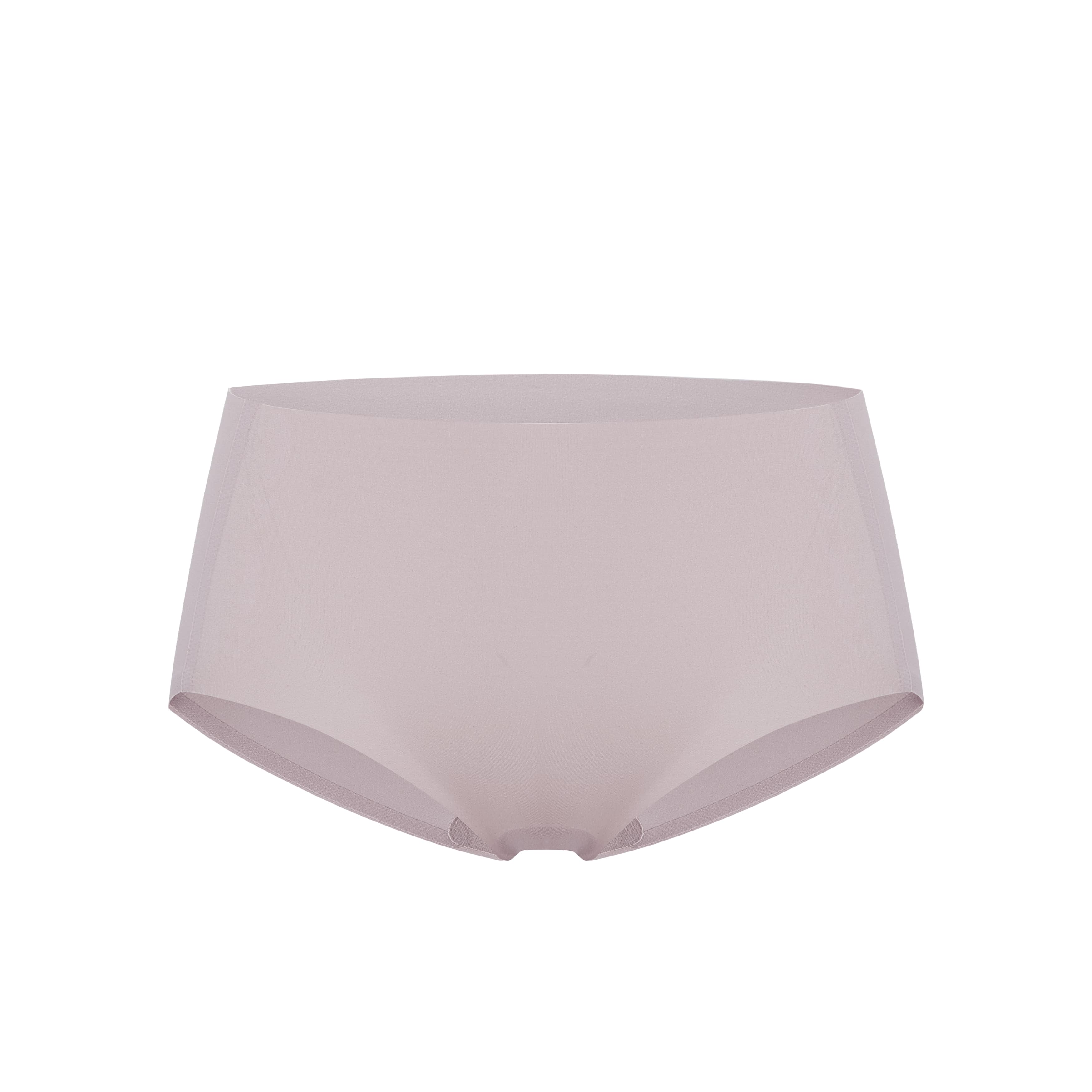 Flat lay image of light gray-purple underwear