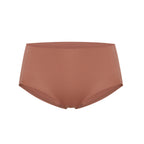 Flat lay image of rust-colored underwear
