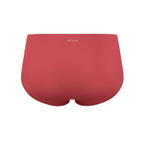 Flat lay image of back side of red underwear