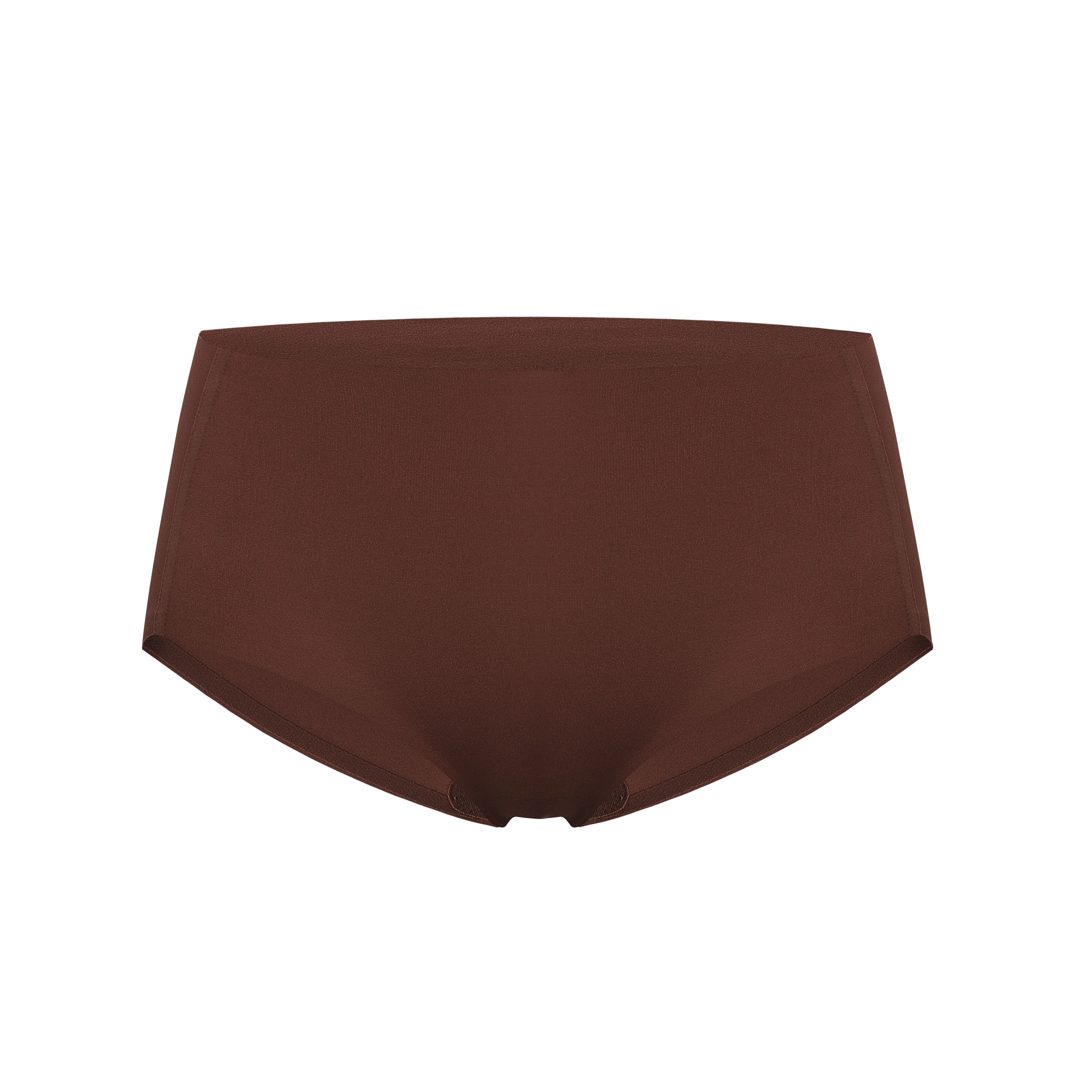 Flat lay image of brown underwear
