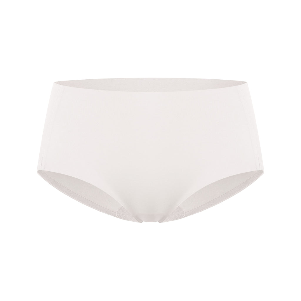 Flat lay image of white underwear